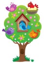 Tree with stylized birds theme image 3 Royalty Free Stock Photo
