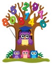 Tree with stylized school owl theme 4