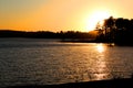 Beaver lake in Rogers Arkansas at sunset Royalty Free Stock Photo