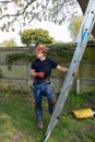 Tree Surgeon with a ladder Royalty Free Stock Photo