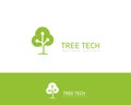 Tree tech logo creative icon digital education
