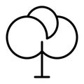 Tree Thin Line Icon 48x48. Simple Minimal Pictogram