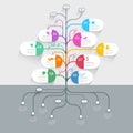 Tree timeline process mindmap vector infographics