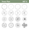 Tree plan top view for landscape set 1 Royalty Free Stock Photo