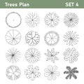 Tree plan top view for landscape set 1