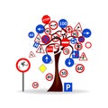 Tree with traffic signals Royalty Free Stock Photo