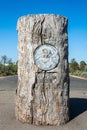 Tree trunk with Chaffey Trail Commemorative Plaque in Mildura, VIC