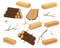 Timber wood set. Royalty Free Stock Photo