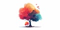 Tree of unique shape on a white background png.