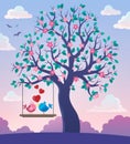 Tree with Valentine birds theme 2