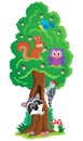 Tree with various animals theme 1 Royalty Free Stock Photo