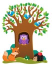 Tree with various animals theme 3 Royalty Free Stock Photo