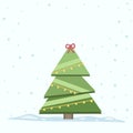 Vector Christmas Tree Isolated from Background Royalty Free Stock Photo