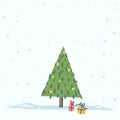 Vector Christmas Tree Isolated from Background Royalty Free Stock Photo