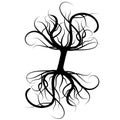 Roots tree black silhouette vector illustration Royalty Free Stock Photo