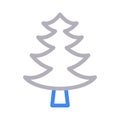 Tree thin line color vector icon Royalty Free Stock Photo