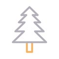 Tree thin line color vector icon Royalty Free Stock Photo