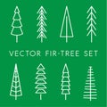 Tree vector icon set. Pine line, linear, outline logo. Isolated nature icons. Simple flat vector illustration for Royalty Free Stock Photo