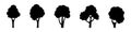 Tree vector icons. Tree silhouettes. Silhouette style icon set