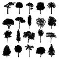 Tree vector set vector tree png.silhouette black tree Royalty Free Stock Photo