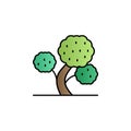 Tree, walnut color gradient vector icon