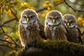 Tree Wise Owls on A Branch, created with Generative AI technology