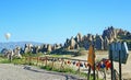 Colorful clay jugs along Cappadocia Turkey Royalty Free Stock Photo