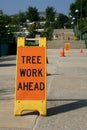 Tree Work Ahead Sign Royalty Free Stock Photo