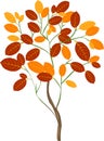 Tree with yellowed leaves