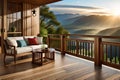 A treehouse balcony with a breathtaking view of a