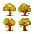 Treehouse for kids or children. Home on tree Royalty Free Stock Photo