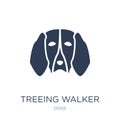 Treeing Walker Coonhound dog icon. Trendy flat vector Treeing Wa Royalty Free Stock Photo