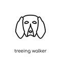 Treeing Walker Coonhound dog icon. Trendy modern flat linear vector Treeing Walker Coonhound dog icon on white background from th