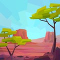 Low poly desert landscape Royalty Free Stock Photo