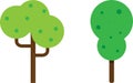 Flat Tree illustration Art . Royalty Free Stock Photo