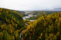 Trees in Autumn over River Chasm