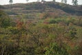 The autaum landscape Of mountaint village in Hunan Royalty Free Stock Photo