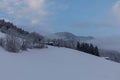 Trees covered by fresh snow in Alps. Stunning winter landscape. Royalty Free Stock Photo