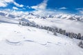 Trees covered by fresh snow in Tyrolian Alps, Kitzbuhel, Austria Royalty Free Stock Photo