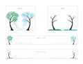 Trees of the dollars and the euro, fall. Vector illustration for web banners