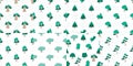 Trees ecological seamless pattern set