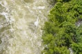 Trees at the edge of a violent water release Royalty Free Stock Photo