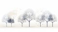 Ethereal Illustrations Of Weierstrass Function Trees On White Background