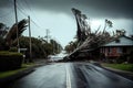 trees fell down under violent wind in aftermath hurricane Royalty Free Stock Photo