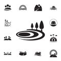 trees by the field icon. Detailed set of landscapes icons. Premium graphic design. One of the collection icons for websites, web Royalty Free Stock Photo