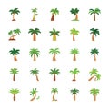 Trees Flat Icons Set Royalty Free Stock Photo