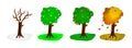 Trees in four seasons Royalty Free Stock Photo