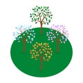 trees four seasons. Winter spring summer fall. Vector illustration. Royalty Free Stock Photo