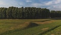 Trees and grassland outside of the city walls of Lucca, Tuscany, Italy