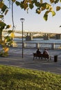 Embankment of the Ob river in Novosibirsk - vertically